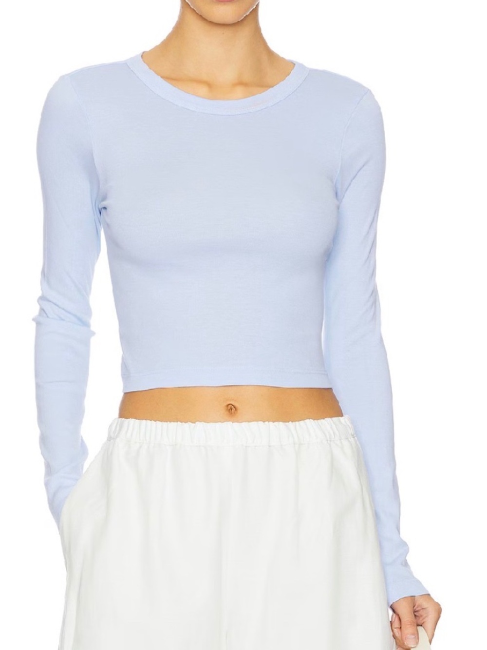 Enza Costa Supima Baby Long Sleeve Cropped Top